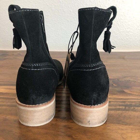 NIB Crevo Linley Black Suede Distressed Booties - Picture 9 of 10